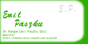 emil paszku business card